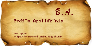 Brém Apollónia névjegykártya